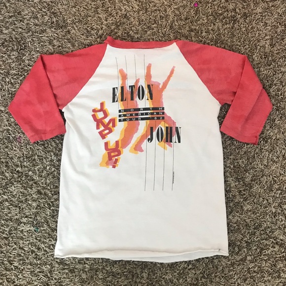 1982 Elton John Jump Up North American Tour Raglan - Picture 2 of 4